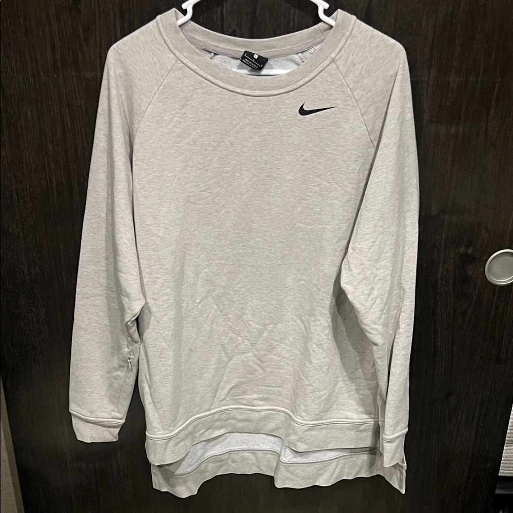 Nike Light Gray Sweatshirt with Black Logo